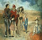 Pablo Picasso Famous Paintings - Family at Saltimbanquesc